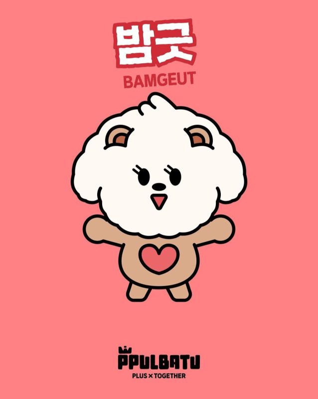 Red Illustration of character Bamgeut’s as a sheep