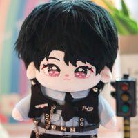 Close-up of Changbin plushie’s embroidered face