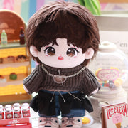 Stray Kids Han Plushie inspired by his Rockstar-era look, featuring ultra-soft fabric, removable clothing, and detailed embroidery.