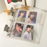 Page view of binder showing 4 K-Pop star photos
