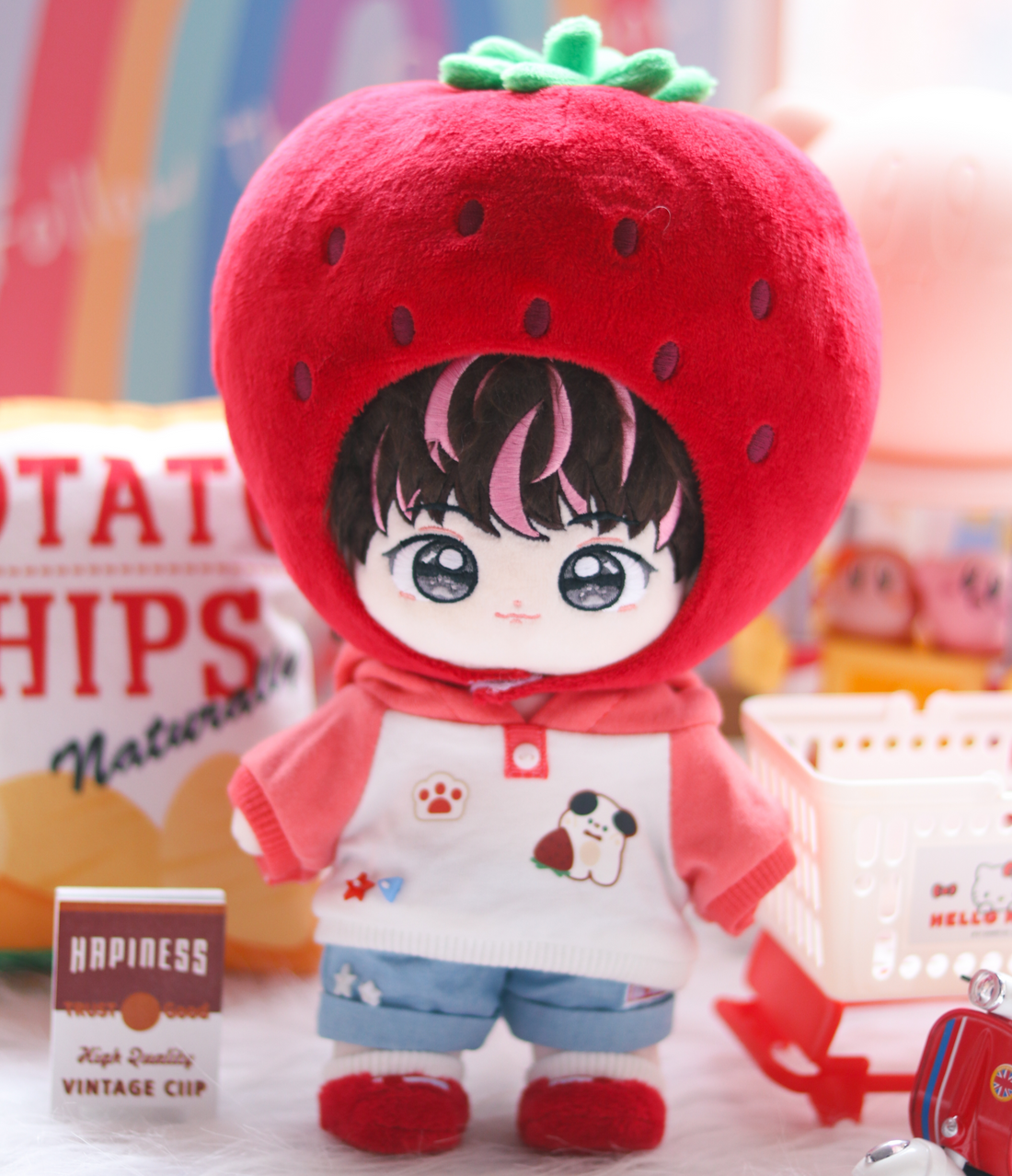 Plushie Clothing - Strawberry Puppy Set