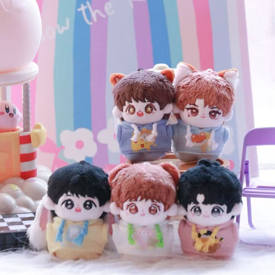 Plave ぬいぐるみ 5cm doll 5点　セット 5cmぬい服】うさぎパーカー 5cm着せ替えぬいぐるみ用 棉花娃娃お洋服