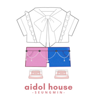 Illustration of Seungmin pink and blue outfit