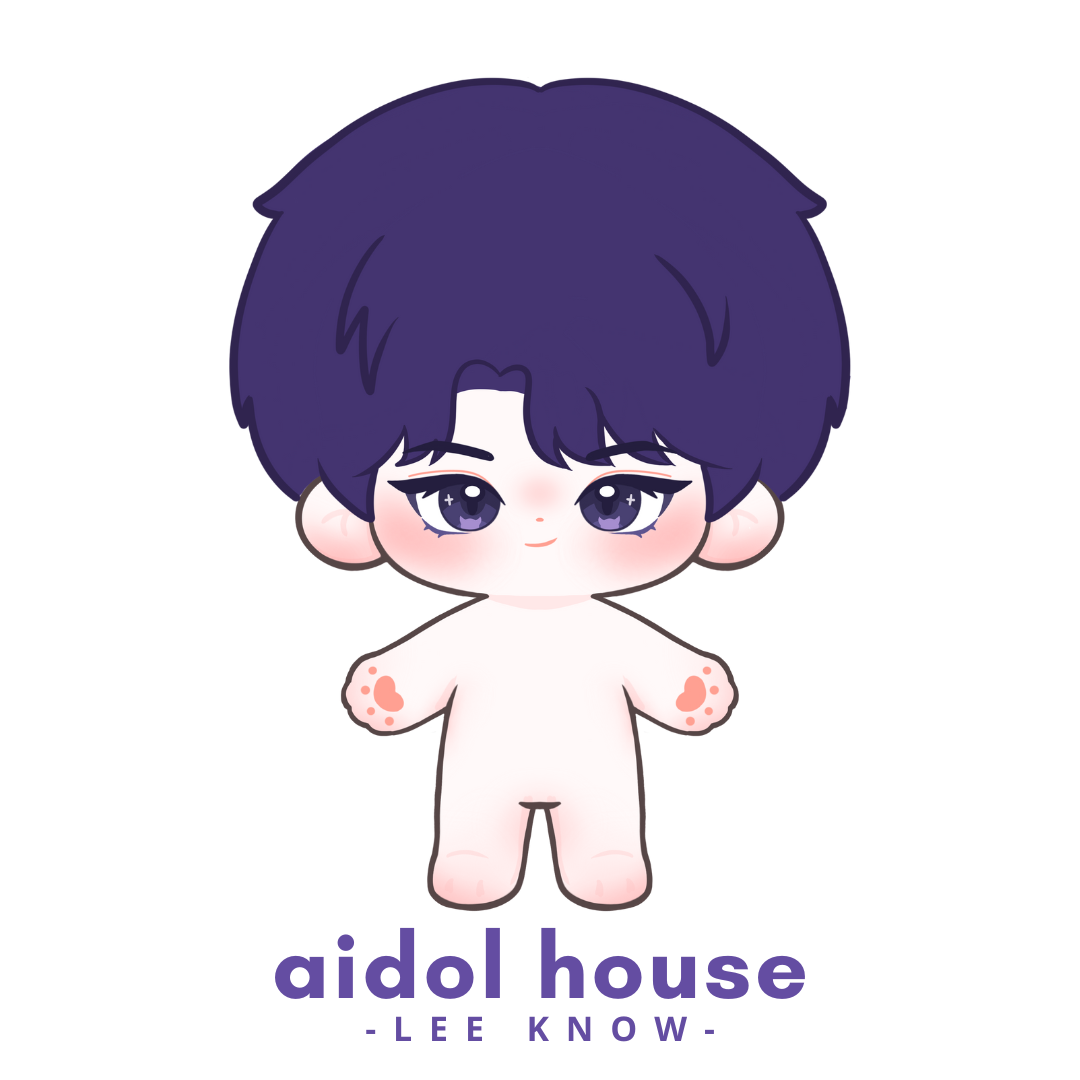 Illustration of Lee Know plushie without clothes