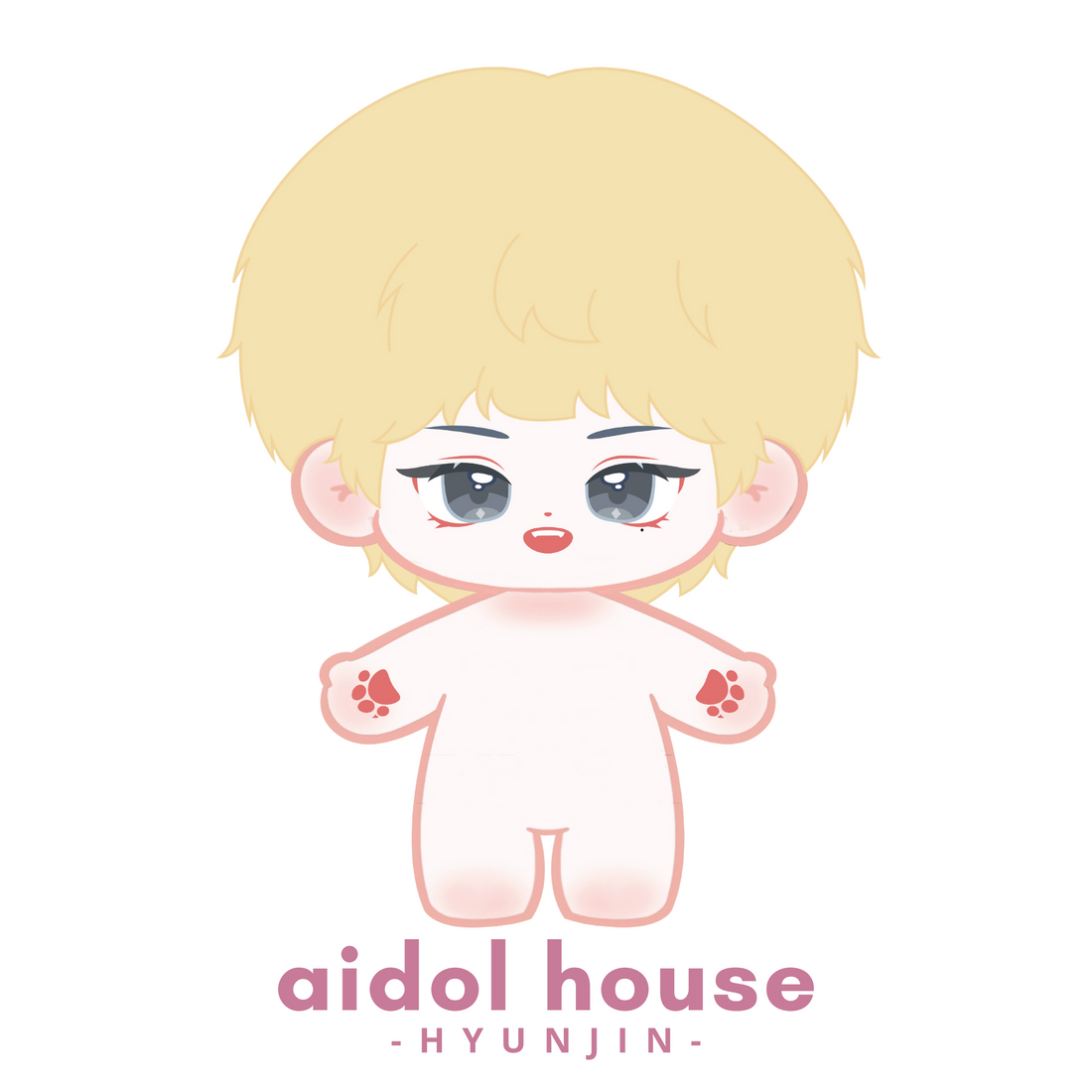 Illustration of Hyunjin plushie without clothes