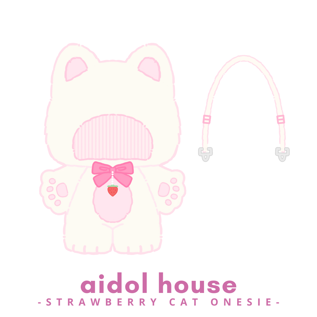 Plushie Clothing - Strawberry Cat Onesie