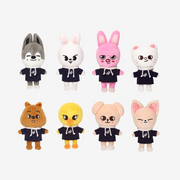 Stray Kids 樂-STAR Plush Mini Ver. group image featuring Wolf Chan, Leebit, Dwaekki, Jiniret, Han Quokka, BbokAri, PuppyM, and FoxI.N plush characters