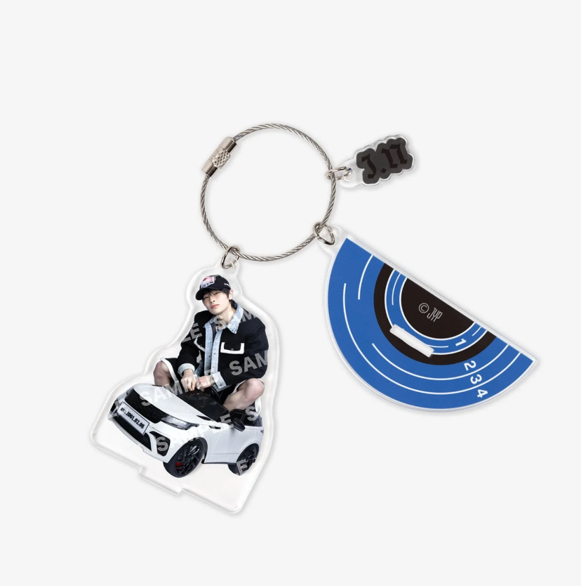 Key Holder with pic of I.N. sitting on a car and his name.