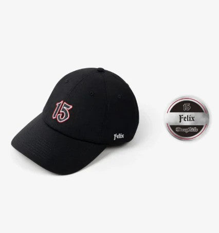 Black tour cap with “15” on the front and “Felix” on the side