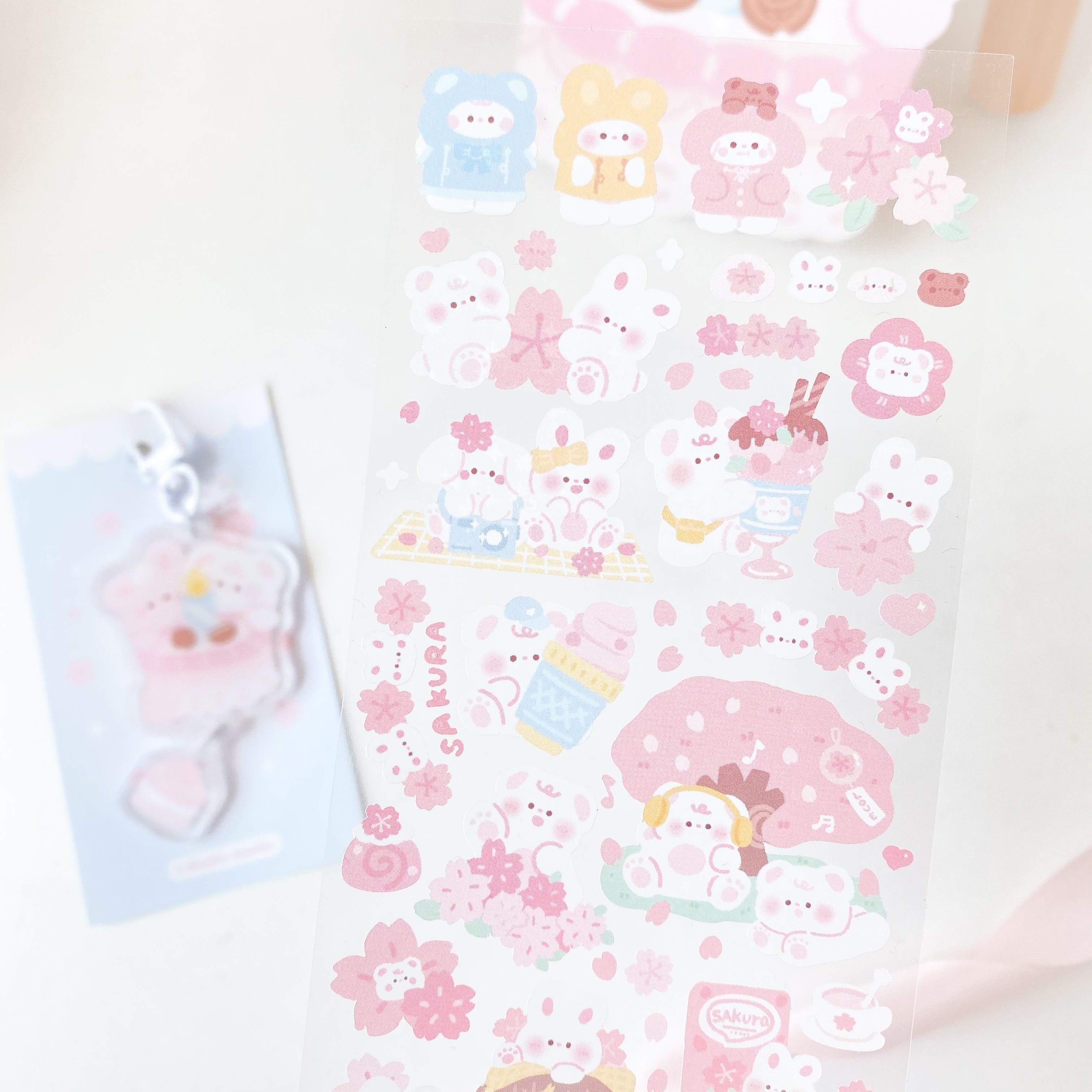 Kpop Toploader Deco Sticker Sheet, Cute Animal Stickers, Tulip Sakura  Cheery Stickers 