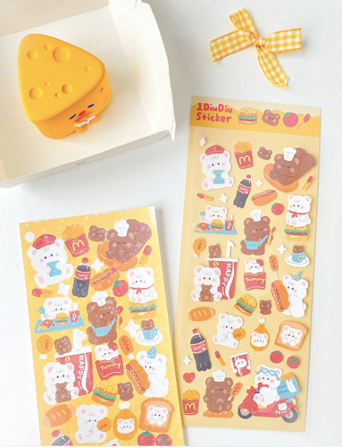 Teddy Restaurant Sticker Sheets