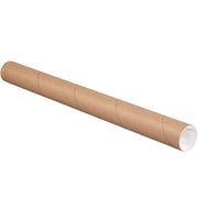 A cardboard and plastic poster tube.
