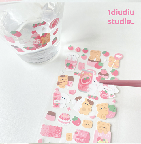 💜 Rilakkuma Strawberry Sticker Sheet (LAST ONE - Depop