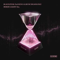 Blackpink 3rd mini album 'Deadline' with a pink hourglass design on a dark background