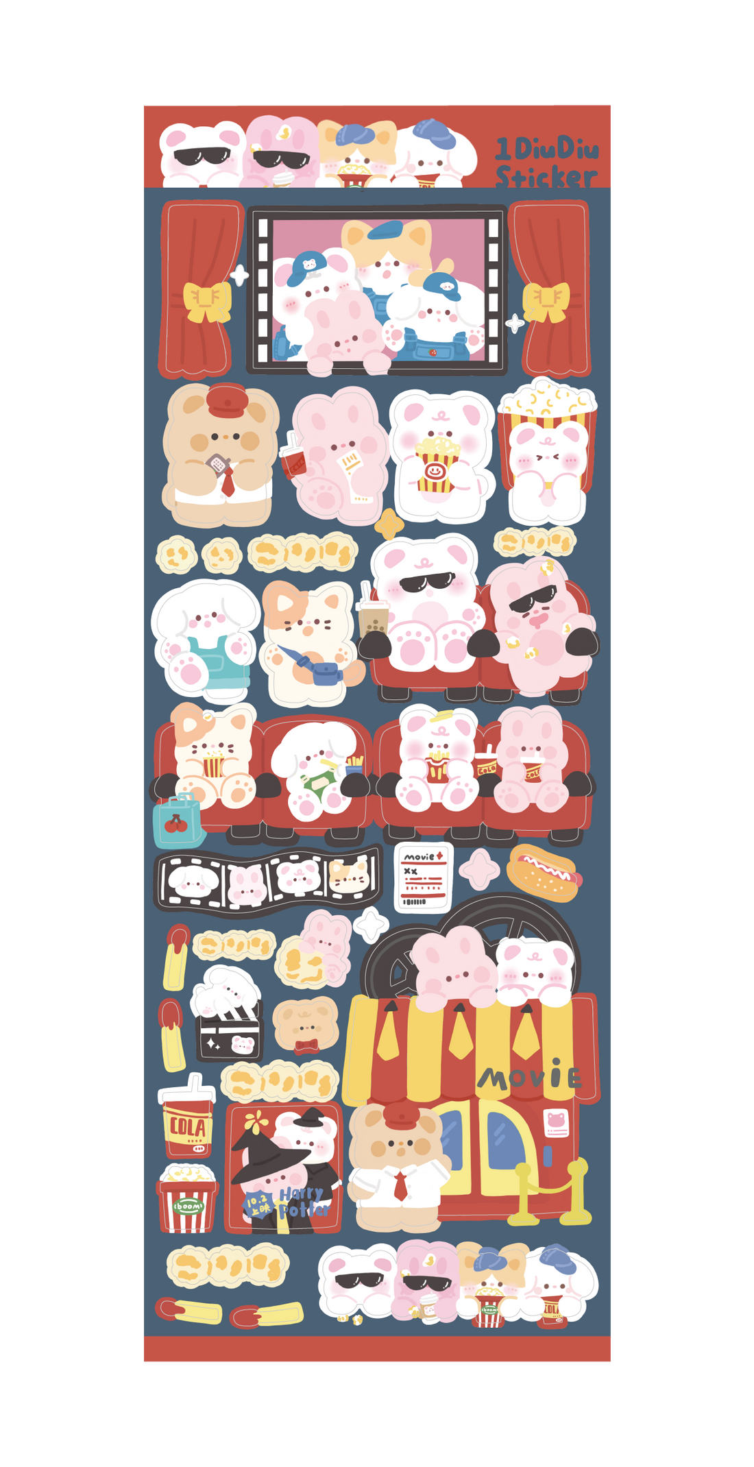 Popcorn and Movies Sticker Sheet