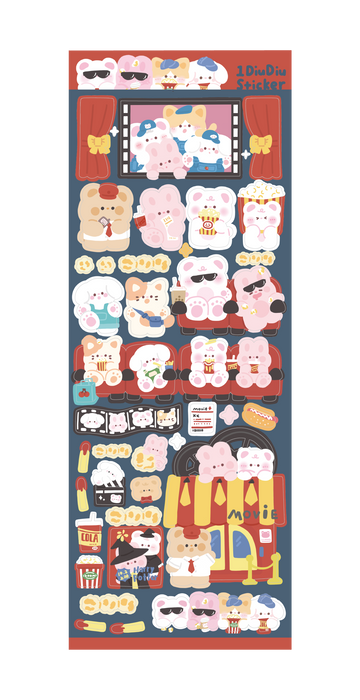 Popcorn and Movies Sticker Sheet