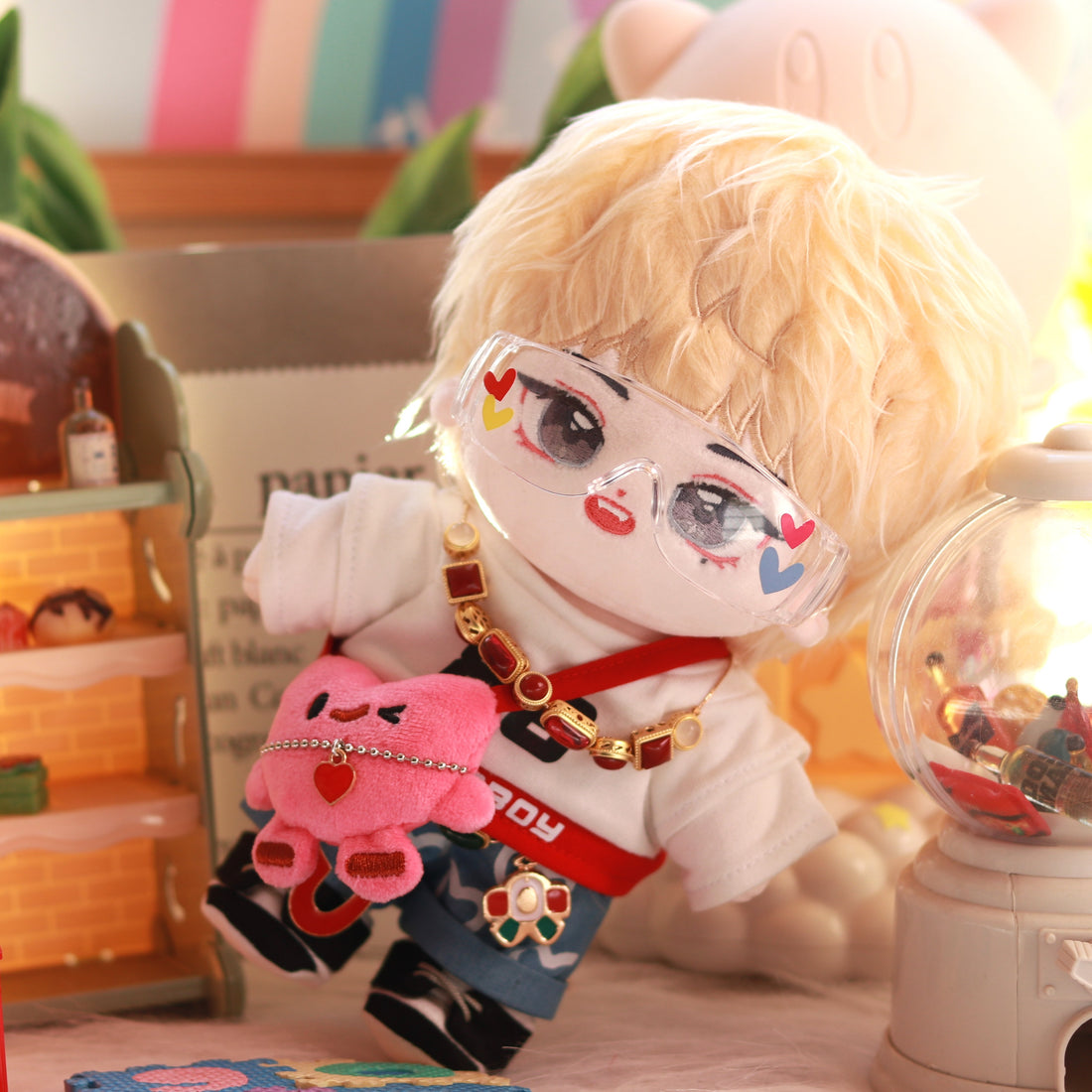 Plushie Accessories - Heart Plushie + Glasses Set