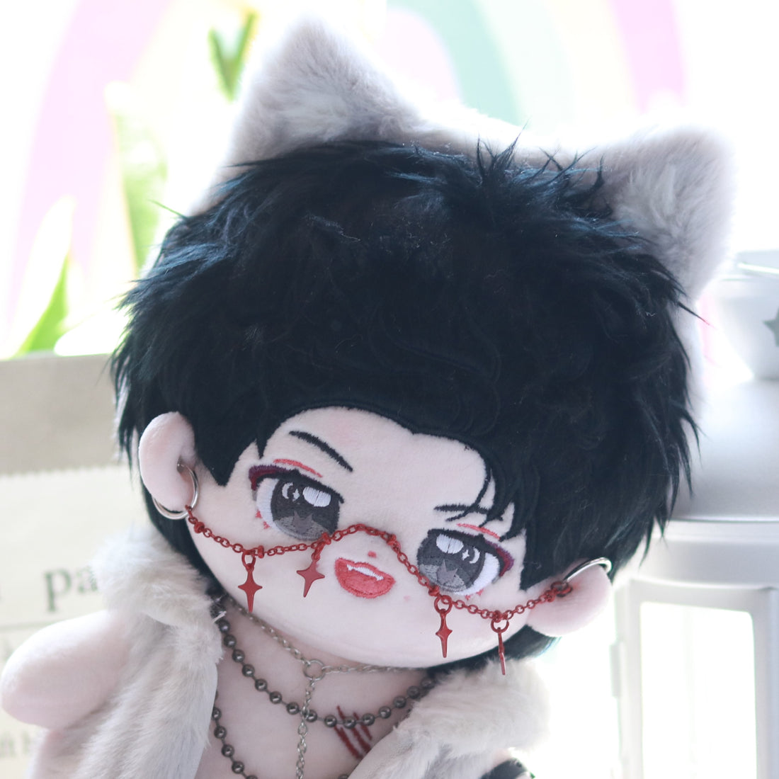 Plushie Accessories - Wolf Ear Headband + Mask + Face Chain Set