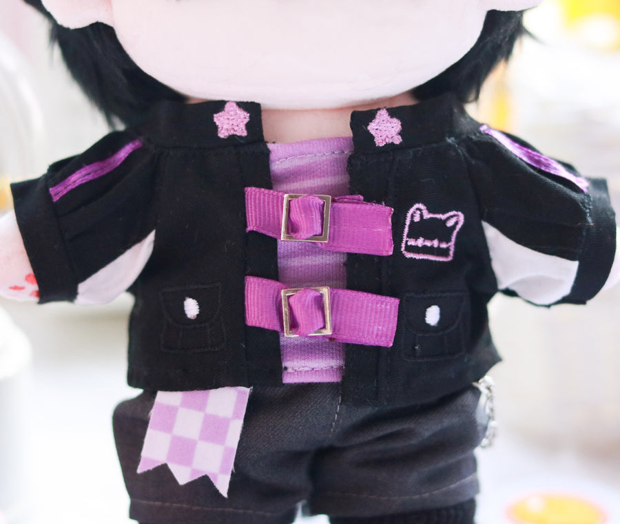 Plushie Clothing - Purple Black Cat Set