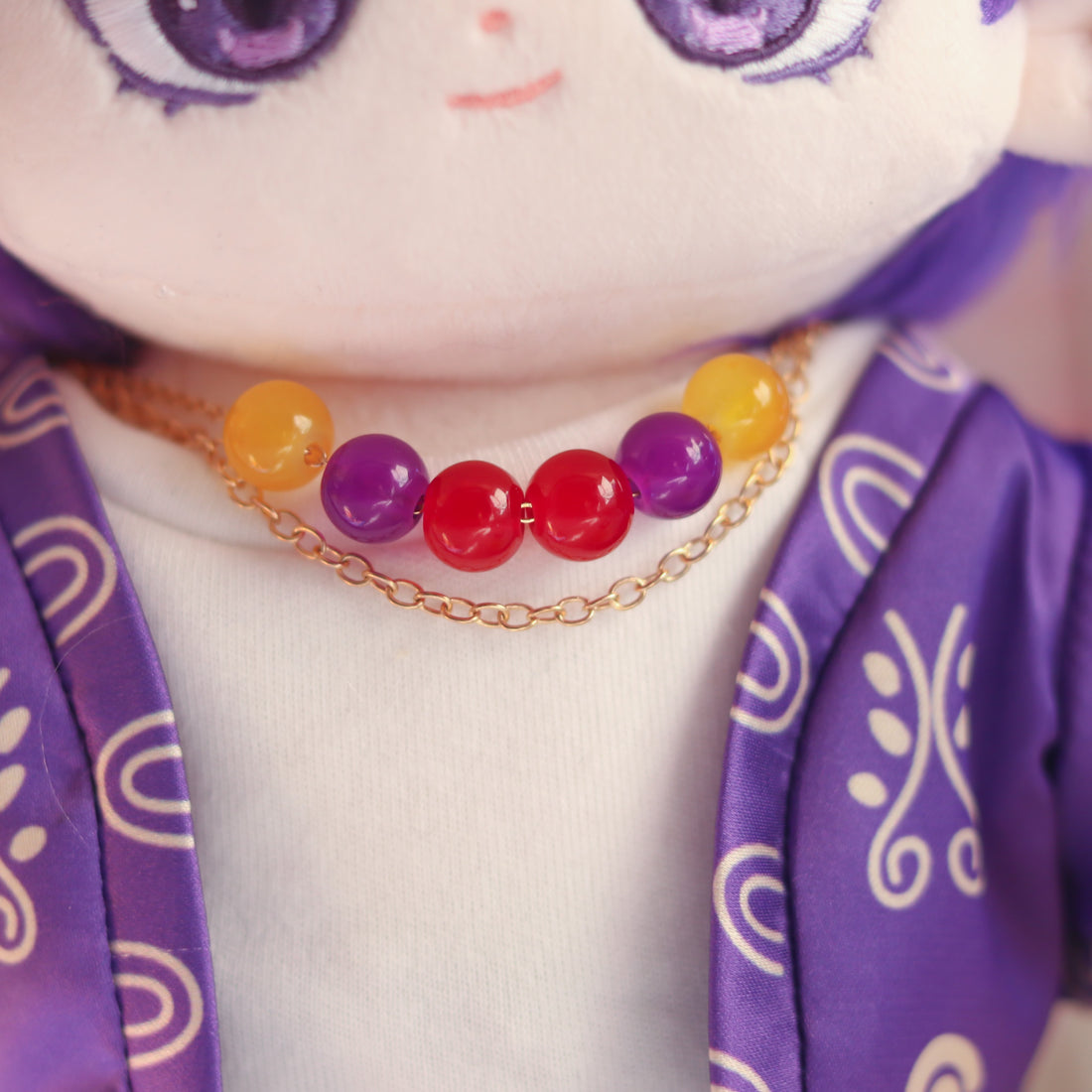 Plushie Accessories - Purple Gold Necklace + Earring Set