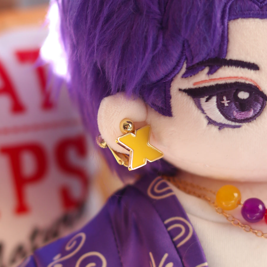 Plushie Accessories - Purple Gold Necklace + Earring Set