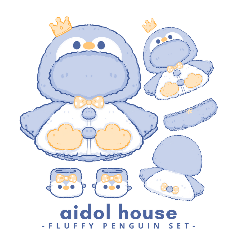 Plushie Clothing - Fluffy penguin set