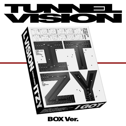Album cover with 'Tunnel Vision' text and design elements on a white background