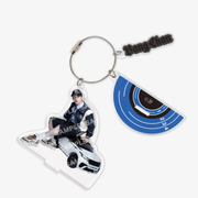 Key Holder with pic of Bang Chan sitting on a car and his name