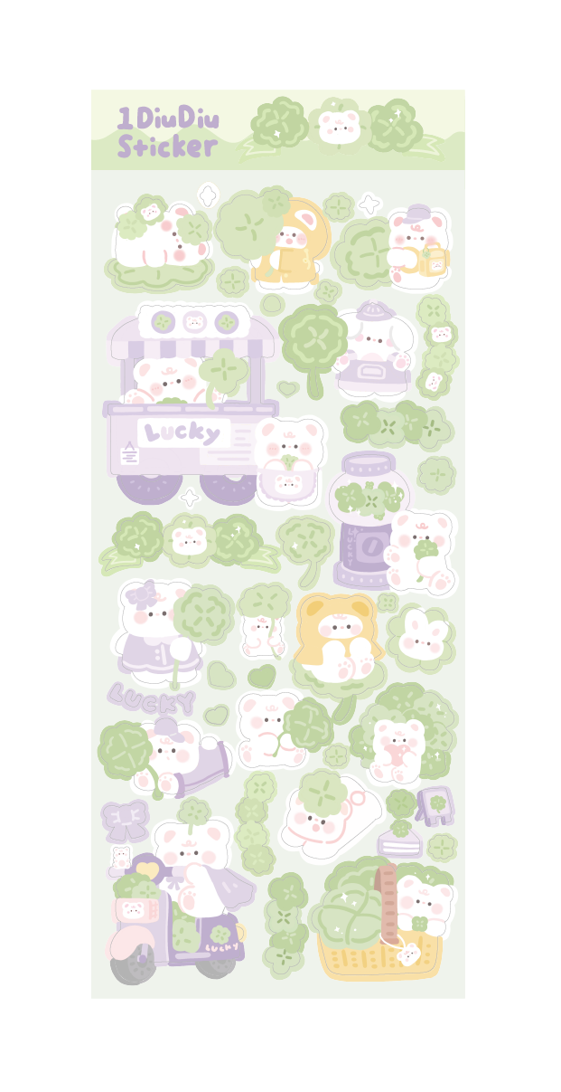 Clover Bunny Sticker Sheet