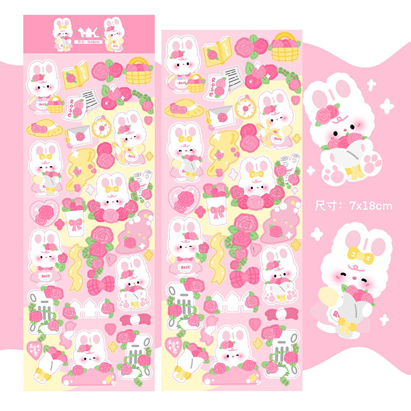 Rose Bunny Sticker Sheet