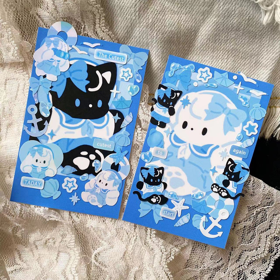 Bunny & Kitty Sailor Sticker Sheet