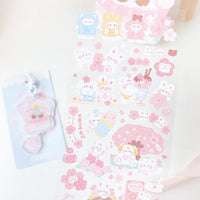 Sakura and Bunnies Sticker Sheet