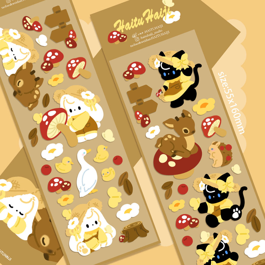 Bunny & Kitty in Wonderland Sticker Sheet